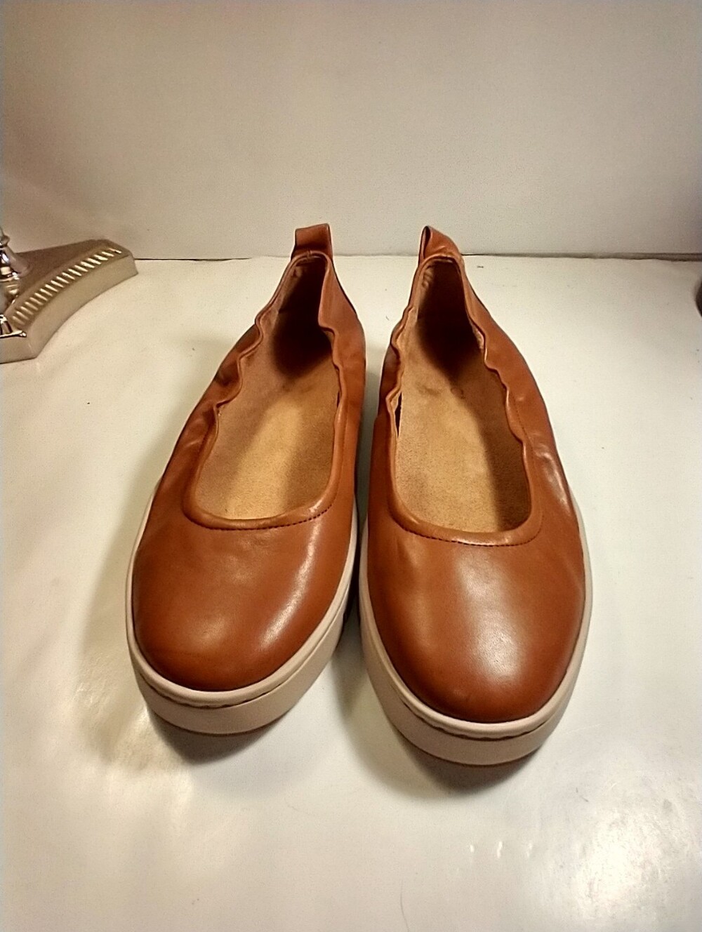 Vionic Uptown Ballet Brown Leather Slip On Shoes Women's sz 8.5. - Picture 3 of 10